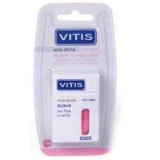 М'яка зубна нитка Vitis з фтором та м'ятою (рожева) 50 м