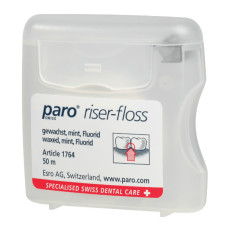 Зубна нитка (флос) з м'ятою та фтором paro® Riser-Floss 50 м