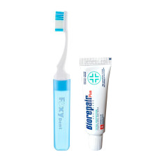 Дорожній набір FoxyDent Protection (Зубна щітка синя + Зубна паста Biorepair 15 мл)