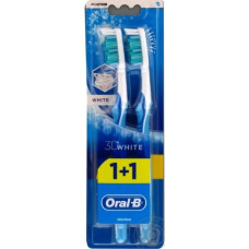 Зубна щітка Oral-B 3D White Відбілювання середня жорсткість 1+1 шт