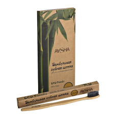 Зубна щітка Aasha Herbals Бамбукова з вугільним напиленням середня 1шт.