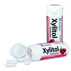 Жувальна гумка з ксилітолом Miradent Xylitol chewing gum Журавлина 30 шт