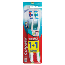 Набір зубних щіток Colgate 360 ??Clean середня жорсткість 2 шт