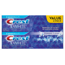 Зубна паста Crest 3D White Foaming Clean Whitening 136 мл 2 шт