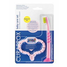 Стимулятор для прорізування Curaprox Curababy, рожевий та щітка