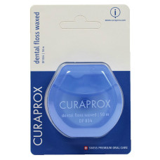 Зубна нитка (флоси) вощена з ароматом м'яти Curaprox 50 м