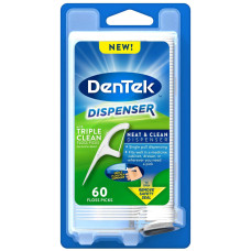 Флосс-зубочистки DenTek Потрійне очищення з диспенсером 60 шт