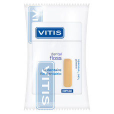 Зубна нитка (флос) Vitis вощена (жовта) в п/е упаковці 50 м