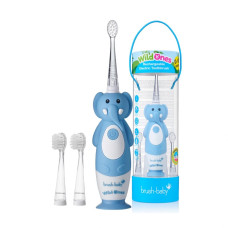Звукова зубна щітка Brush-Baby від 0 до 10 років Слоник 3 насадки