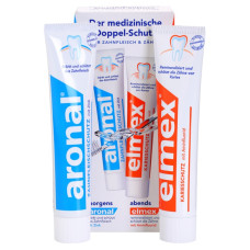 Набір зубних паст Aronal та Elmex Caries Protection 2x75 мл