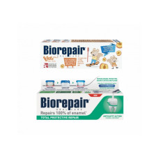 Комплект Biorepair дитяча зубна паста Веселе мишеня Персик 50 мл + зубна паста Абсолютний захист та відновлення 75 мл