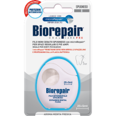 Зубна нитка (флос) Biorepair відбілююча з гідроксіапатитом та кополімером PVP 30 м