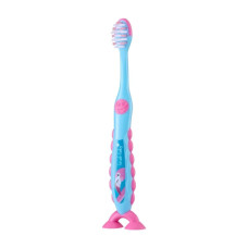 Дитяча зубна щітка Brush Baby FLOSSBRUSH від 3 до 6 років Фламінго