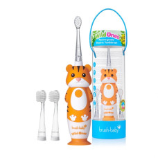 Звукова зубна щітка Brush-Baby від 0 до 10 років Тигреня 3 насадки